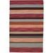 Hand Tufted Multi Color Wool Rug 5X8 Modern Scandinavian Striped Room Size