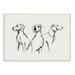 Stupell Industries Trio of Dogs Minimal Black Grey Pet Sketch Wall Plaque 13 x 19 Design by Grace Popp