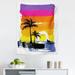 Ride the Wave Tapestry Exotic Beach with Silhouette of Palm Trees and Surfer Ocean Heaven Image Fabric Wall Hanging Decor for Bedroom Living Room Dorm 5 Sizes Multicolor by Ambesonne