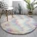 80/100/120/160/200cm Area Rug Fluffy Colorful Shag Round Area Rug Plush Carpet Kids Girls Living Rooms Bedroom Decors Multicolor