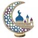 1pc Ramadan Mubarak Eid Decorations Wooden Moon Star Lights Table Top Ornaments for Home Party Supplies Four Patterns