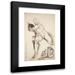 Henry Fuseli 11x14 Black Modern Framed Museum Art Print Titled - Male Nude and Seated Hermit (ca. 1790-1800)