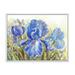 Designart Blue Irises Blossoming Flowers Traditional Framed Canvas Wall Art Print