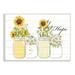 Stupell Industries Hope Script Sunflower Jars Rustic Country Flowers Graphic Art Unframed Art Print Wall Art Design by Kim Allen