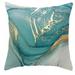 Marble Texture Turquoise and Gold Silver Decorative Throw Pillow Covers Luxury Abstract Fluid Art Ink Soft Velvet Pillow Case Square Cushion Covers for Couch Sofa 17.6 x 17.6 Inch