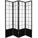 6 ft. Tall Premium Japanese Design Wide Window Pane Screen - Black - 4 Panels