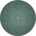 Ahgly Company Indoor Round Patterned Dark Slate Gray Green Novelty Area Rugs 3 Round