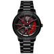 Men's Creative Wristwatches, Car Wheel Rim Hub Watch, Car Wheel Rims Hub Watch, Men's Sports Waterproof Custom Design Wrist Watch, 3D Car Wheel Rim Hub Quartz Men's Watch, (C-Steel Tape Black + red)