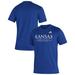 Men's adidas Royal Kansas Jayhawks Sideline Football Locker Practice Creator AEROREADY T-Shirt