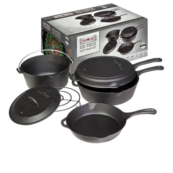 Camp Chef 6-teiliges Gusseisen-Set - Dutch Oven Set - Feuerpfanne + Feuertopf Image