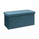 Five Simply Smart - Pouf & Coffre de Rangement Velours 76cm Bleu