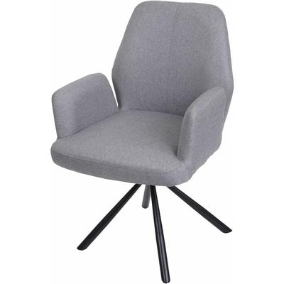 Esszimmerstuhl HHG 938, Küchenstuhl Lehnstuhl Stuhl, drehbar Auto-Position Stoff/Textil Stahl Image