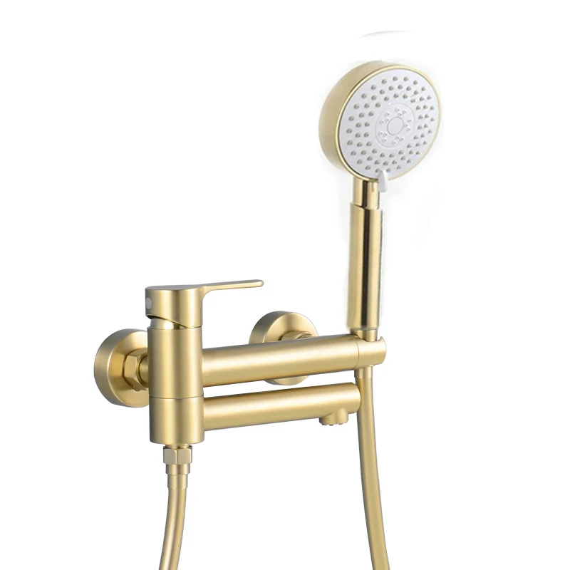HOShower-Mélangeur de douche chaud et froid, robinet d'eau de salle de bain, baignoire en or brossé PLANbath, douche de salle de bain