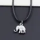 Tour de cou en similicuir noir durable double face breloque éléphant collier à faire soi-même