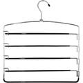 Tutuviw 1 Pack Pants Hangers5 Layer Tiered Non-Slip Stainless Steel Pants Hangers Multi-Tier Pants Organizer Hangers Swing Arm Pants Hangers