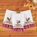 Roosters and Sunflowers Ruffled Hand Towels - Set of 3 - 6.000 x 4.000 x 1.880