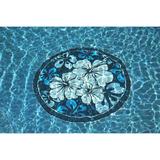 Arlmont & Co. Kymar Blue Palm Trees 29" Decorative Pool Mat - Pool Art Resin/Plastic | 29 H x 29 W x 2 D in | Wayfair