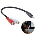 3.5mm Stereo AUX Jack Male To 2 RCA Female Plug Adapter Headphone Y Splitter Audio Cable for PC/MP3 /portable CD player O3H4