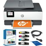 HP OfficeJet Pro 8025e All-in-One Wireless Smart Color Printer 1K7K3A Print Scan Copy Fax Mobile Functions 6mths Instant Ink with HP+ Bundle with DGE Cable + Small Business Productivity Software