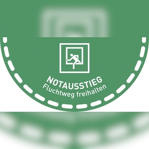 Fußbodenaufkleber Notausstieg..., Folie, rutschhemmend, 900x450 mm Image
