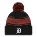 Men's New Era Black Detroit Tigers Chilled Cuffed Knit Hat with Pom