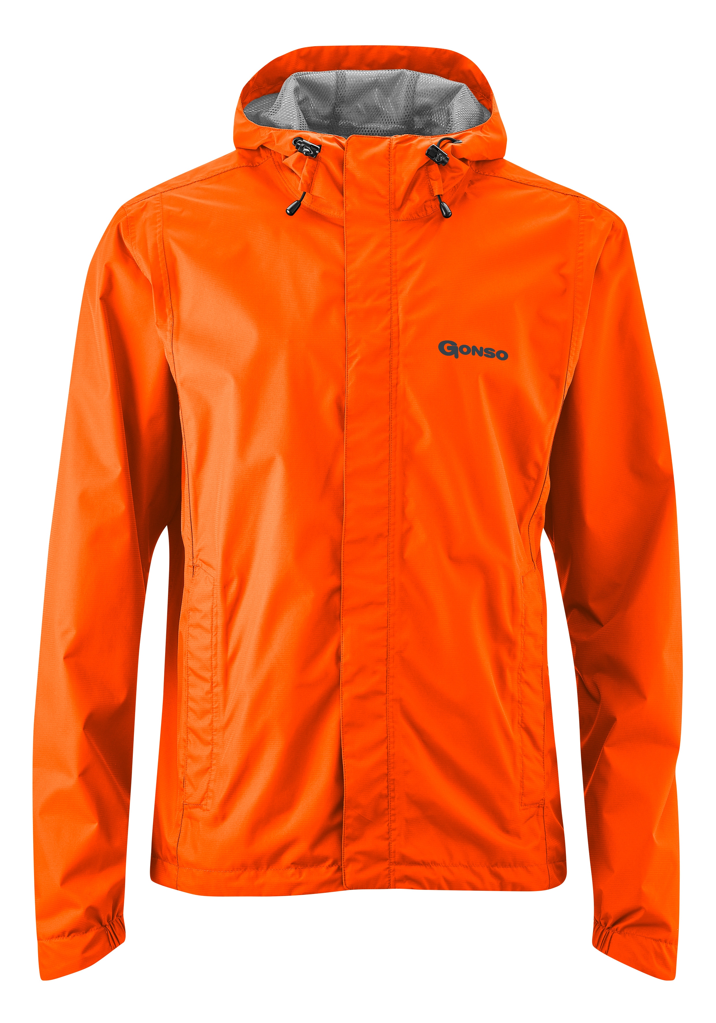 Fahrradjacke GONSO "Save Light", Herren, Gr. XXL, orange (neonorange), 100% Polyester, Jacken, Herren Regenjacke wind- und wasserdicht, Radjacke mit Kapuze Image
