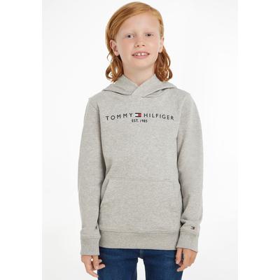 Kapuzensweatshirt TOMMY HILFIGER "ESSENTIAL HOODIE", Jungen, Gr. 6/116, grau (grau, meliert), Obermaterial: 100% Baumwolle, Basic schmal, Rippbündchen, Sweatshirts, Kinder Kids Junior MiniMe,für Jungen und Mädchen Image