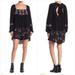 Free People Dresses | Free People Size Small Rhiannon Embroidered Boho Gypsy Mini Swing Dress | Color: Black | Size: S