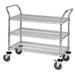 Quantum Storage WRSC-2442-3 Stainless Steel Wire Shelving Cart With 3 Shelves - 24 x 42 x 37.5 in.