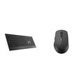 Rapoo E9500M kabellose Tastatur Wireless Keyboard flaches Aluminium Design - schwarz & M300 Silent kabellose Maus Wireless Mouse 1600 DPI Sensor 9 Monate Batterielaufzeit - dunkelgrau