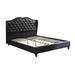 Magnificent Faux Leather Upholstered Eastern King Size Bed Black