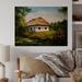 August Grove® Traditional Cottage At Dawn In Summer - Traditional Wood Wall Art - Natural Pine Wood in Brown | 12 H x 20 W x 1 D in | Wayfair