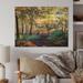 Millwood Pines Spring Forest Trees Under Sunset - Traditional Wood Wall Art Décor - Natural Pine Wood in White | 24 H x 36 W x 1 D in | Wayfair