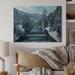 Millwood Pines Winter Mountain Stream - Traditional Wood Wall Art Decor - Natural Pine Wood in Blue/Brown/Gray | 12 H x 20 W x 1 D in | Wayfair