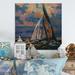 Breakwater Bay Regatta Sailboats Arriving At The Finish III - Nautical & Coastal Wall Art - Natural Pine in Blue/Brown/Gray | Wayfair