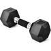 Yes4All 15 lbs Hex Rubber Grip Dumbbell Weight Set Single