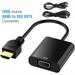HDMI to VGA HDMI to VGA Adapter (Male to Female) with 3.5mm Audio Jack Compatible for TV Stick Computer Desktop Laptop PC Monitor Projector Raspberry Pi Roku Xbox and More - Black
