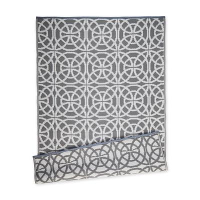 Gray Infinity Circle Outdoor Rug 4X6 Ft Floor Coverings by DII in Gray