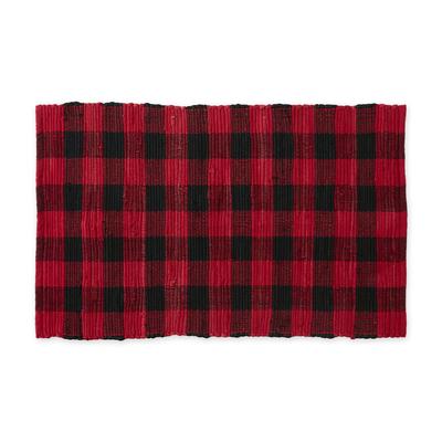Red & Black Buffalo Check Rag Rug 26X40 by DII in Red