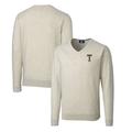 Men's Cutter & Buck Black Georgia Tech Yellow Jackets Lakemont Tri-Blend V-Neck Pullover Sweater