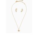 Kate Spade Jewelry | Kate Spade Gold Seeing Stars Pendant And Ear Pins Earrings Necklace Set | Color: Gold | Size: Os