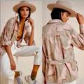Anthropologie Jackets & Coats | Anthropologie Lida Rose Khaki Camo Military Jacket | Color: Pink/Tan | Size: M