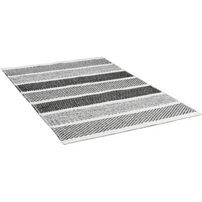 Wollteppich THEKO "TRONDHEIM 03", grau, B:160cm H:10mm L:230cm, Wolle, Teppiche, Handweb Teppich, Flachgewebe, reine Wolle, handgewebt, gestreift Image