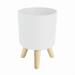 Modern Plant Pots with Wooden Legs Holder Bedroom Living Room Floor Standing Potted Flower Pot Home Garden Planters -2