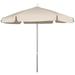 7.5 ft. Hex Garden Umbrella 6 Rib Push Up Bright Aluminum with Beige Vinyl Coated Weave Canopy