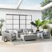 Modway Conway 4-Piece Outdoor Patio Wicker Rattan Furniture Set in Light Gray Gray