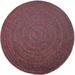 Rhody Rug SO45R096X096 Sophia 8 ft. Multicolor Indoor-Outdoor Round Braided Rug Burgundy Red