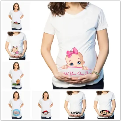 Économie de dessin animé pour femmes ALTERY-Baby Économie de grossesse drôles Économie à manches
