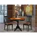 East West Furniture Dining Table Set - a Kitchen Table and Dining Chairs, Black & Cherry(Pieces & Seat Option)