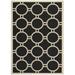 SAFAVIEH Courtyard Ariel Geometric Circle Indoor/Outdoor Area Rug 4 x 5 7 Black/Beige